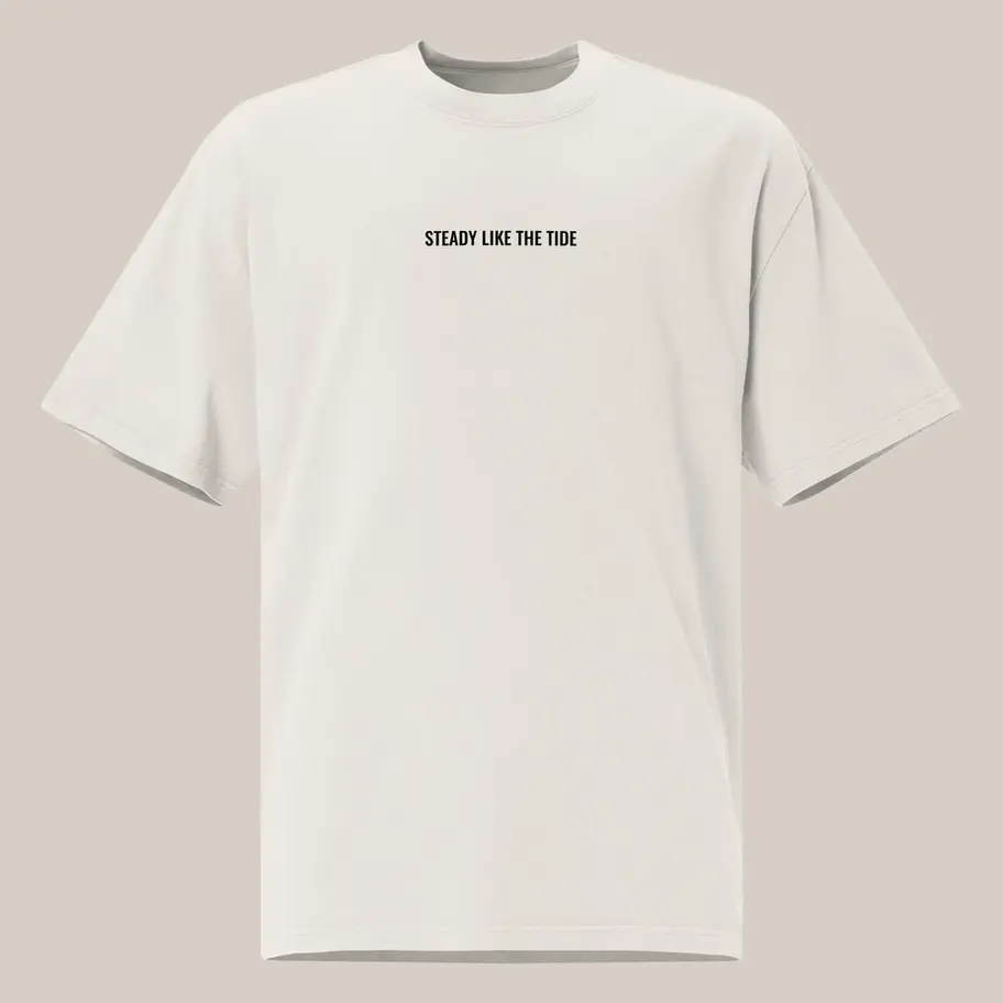 faded bone over sized t-shirt front view