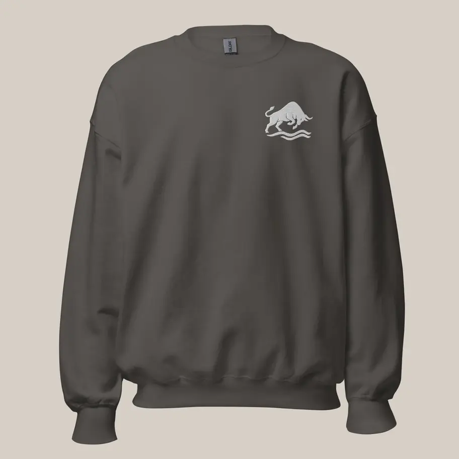 charcoal crew neck front view