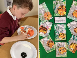 Plenty of orange and black as Morpeth school produces artwork for project run by the National Gallery