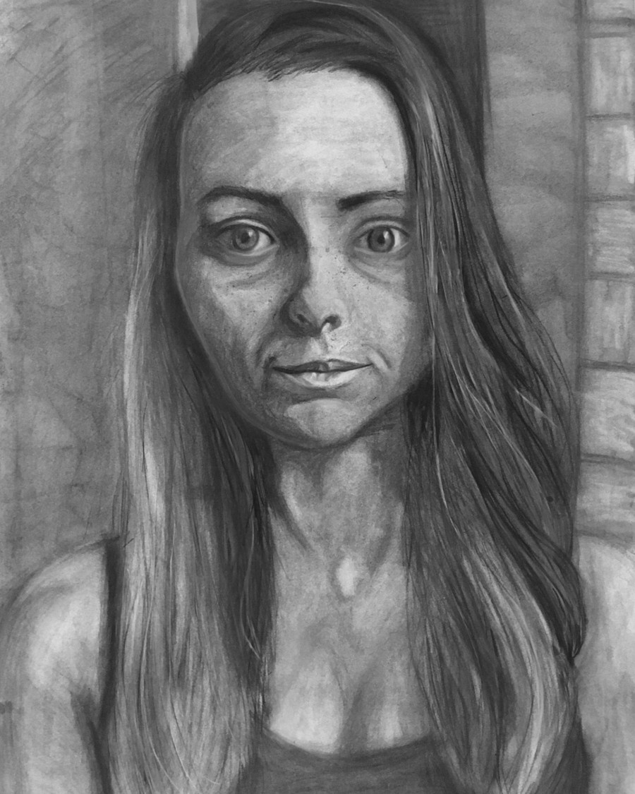 Painting demonstration in a studio course