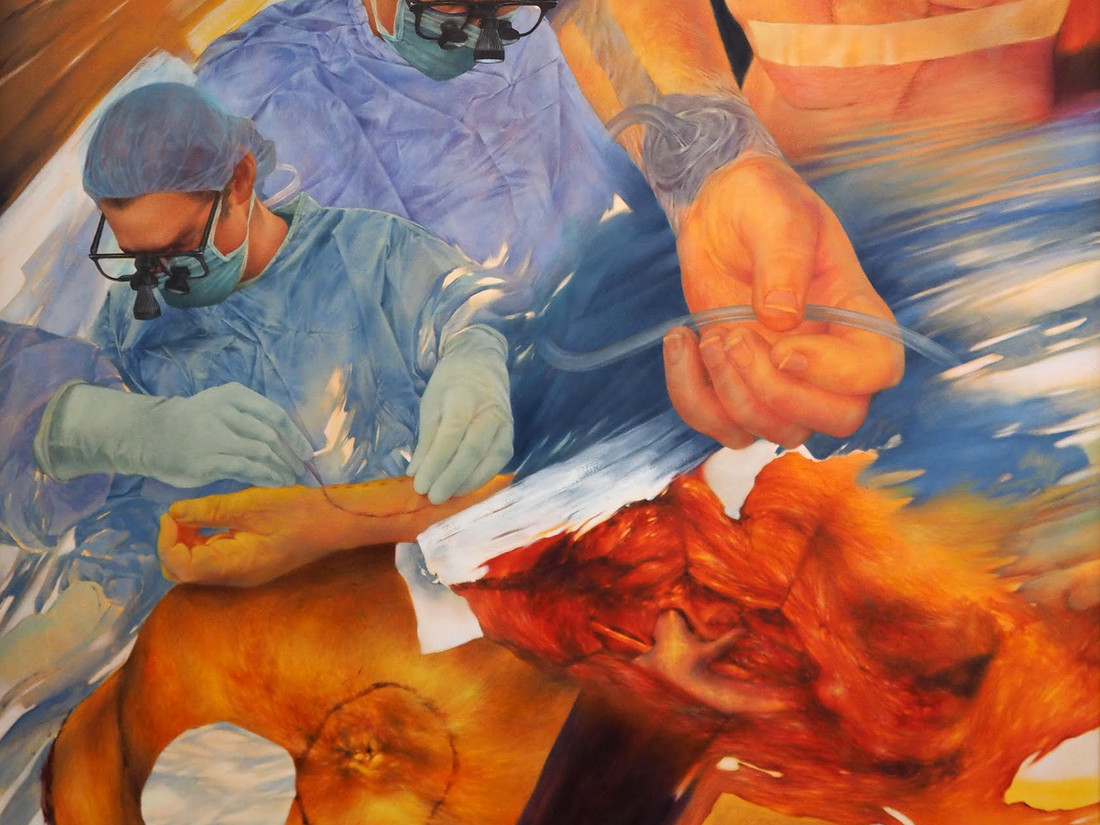 After the surgery — oil on panel diptych, 2023