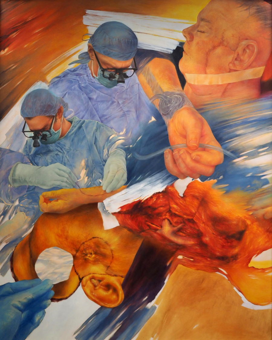 After the surgery — oil on panel diptych, 2023