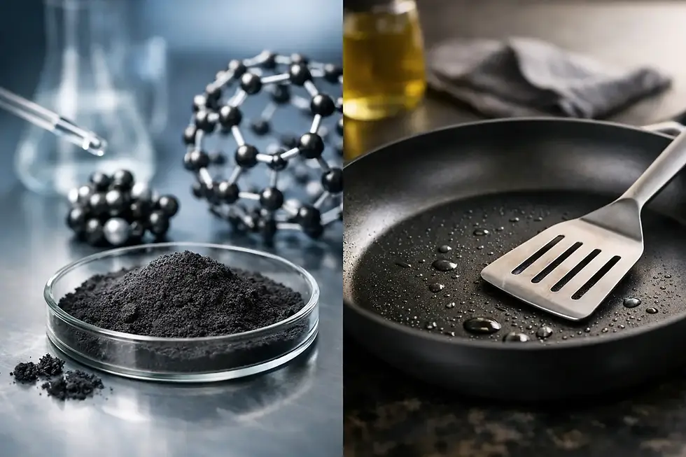 Nanopartículas de carbono vs Teflon