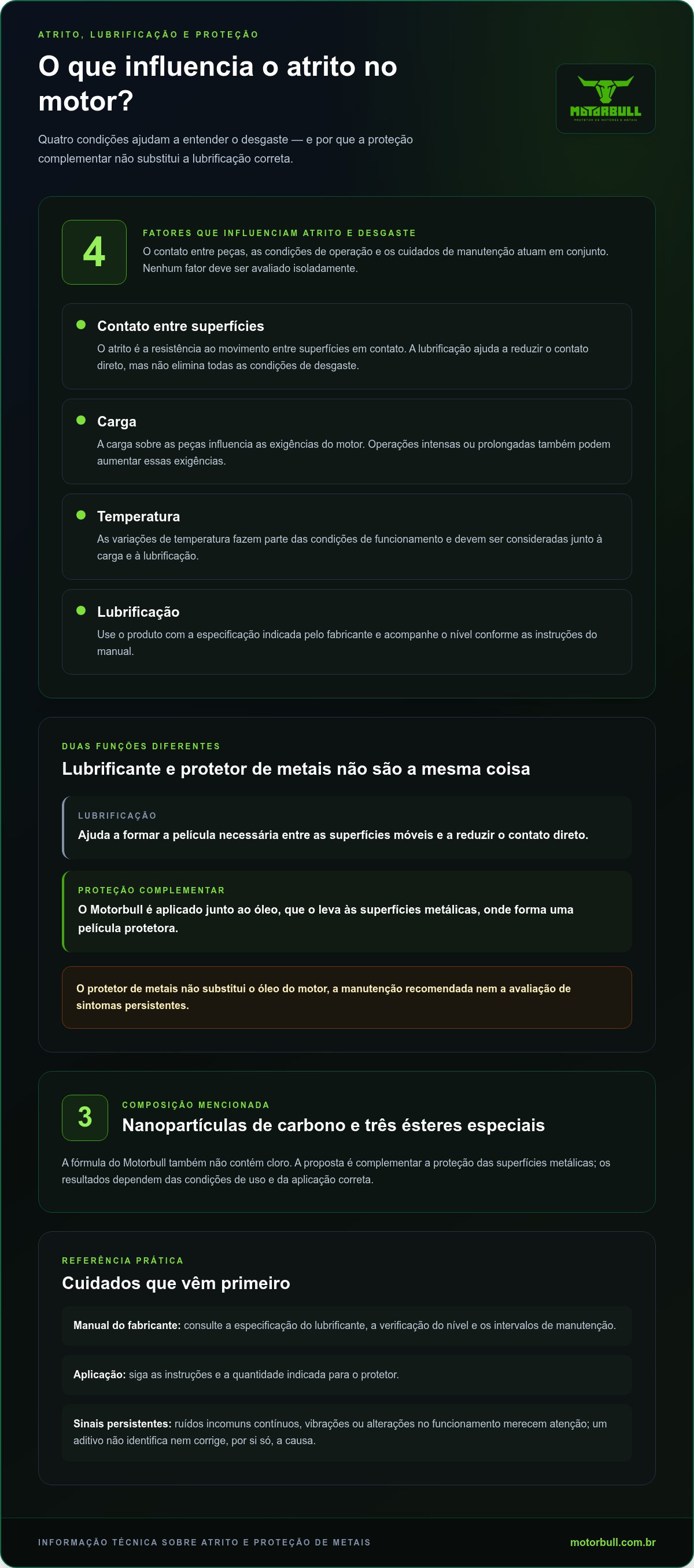 Como reduzir o atrito no motor
