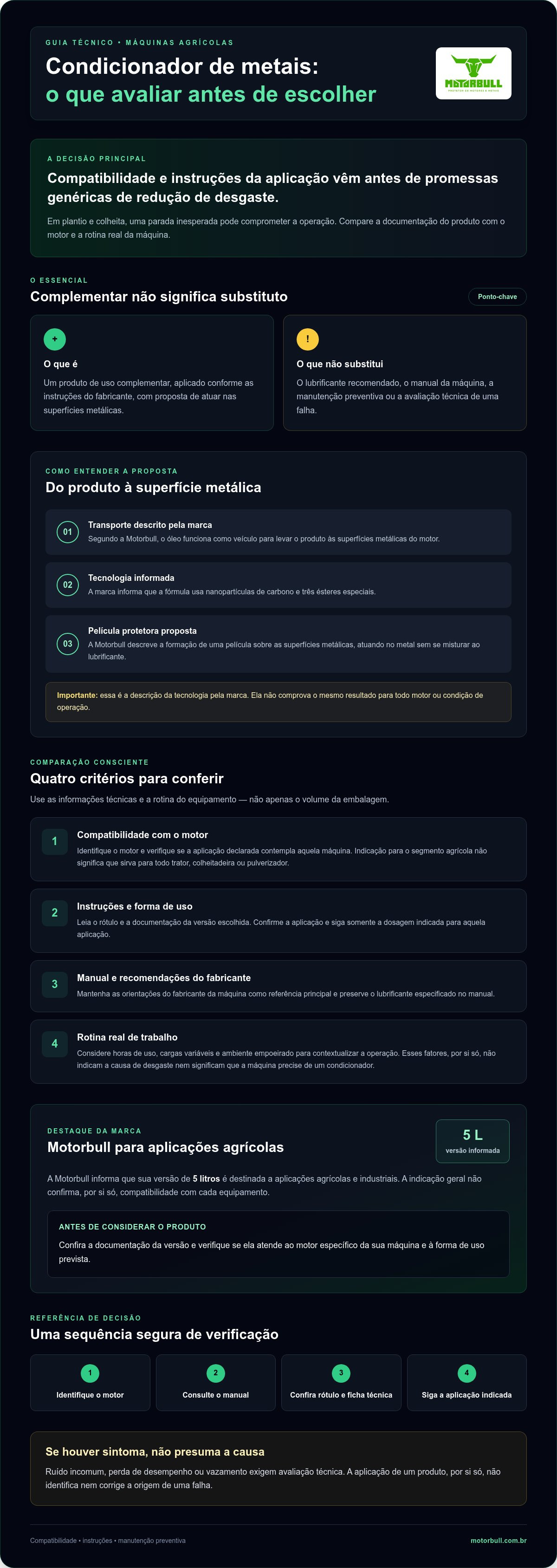 Condicionador de metais para maquinas agricolas
