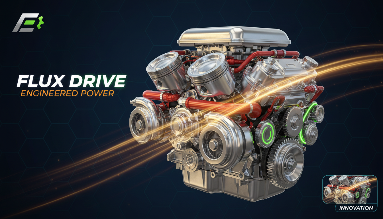 Close-up de motor automotivo com peças metálicas brilhantes