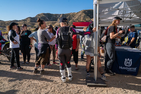 group of women riders gathering