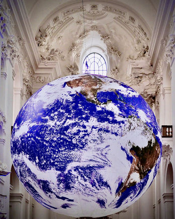 photo of globe of earth in a museum