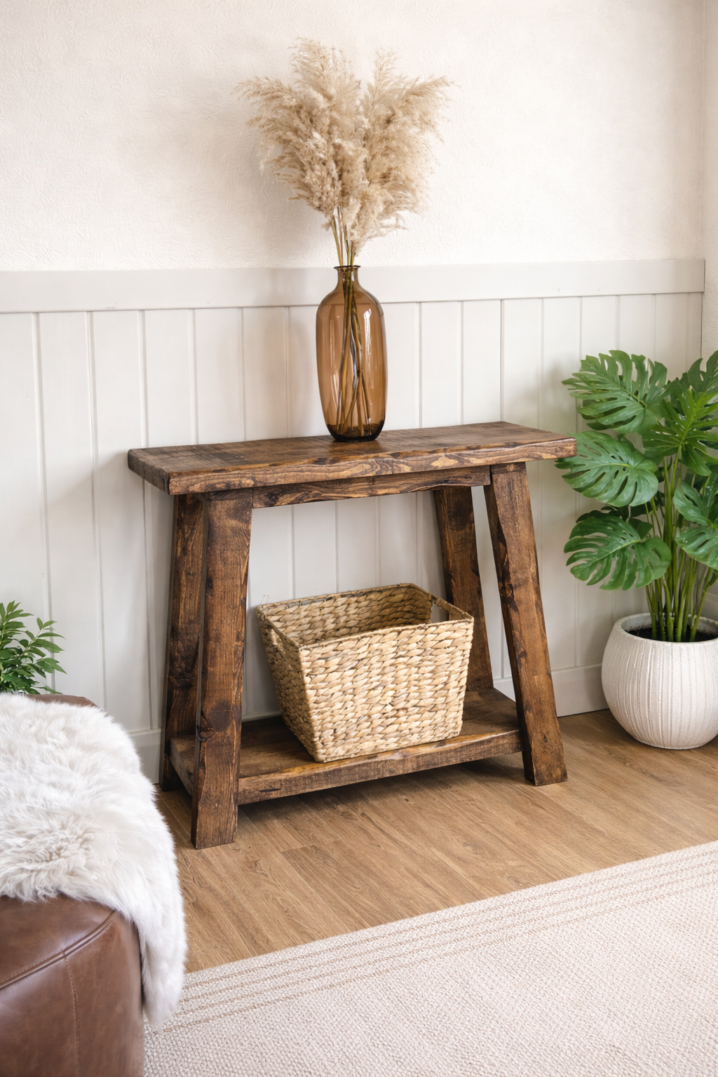 Tall Rustic Side Table / small console table