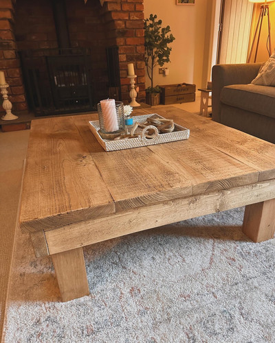 Extra large chunky coffee table, rustic wooden table | Love Rustic Interior
