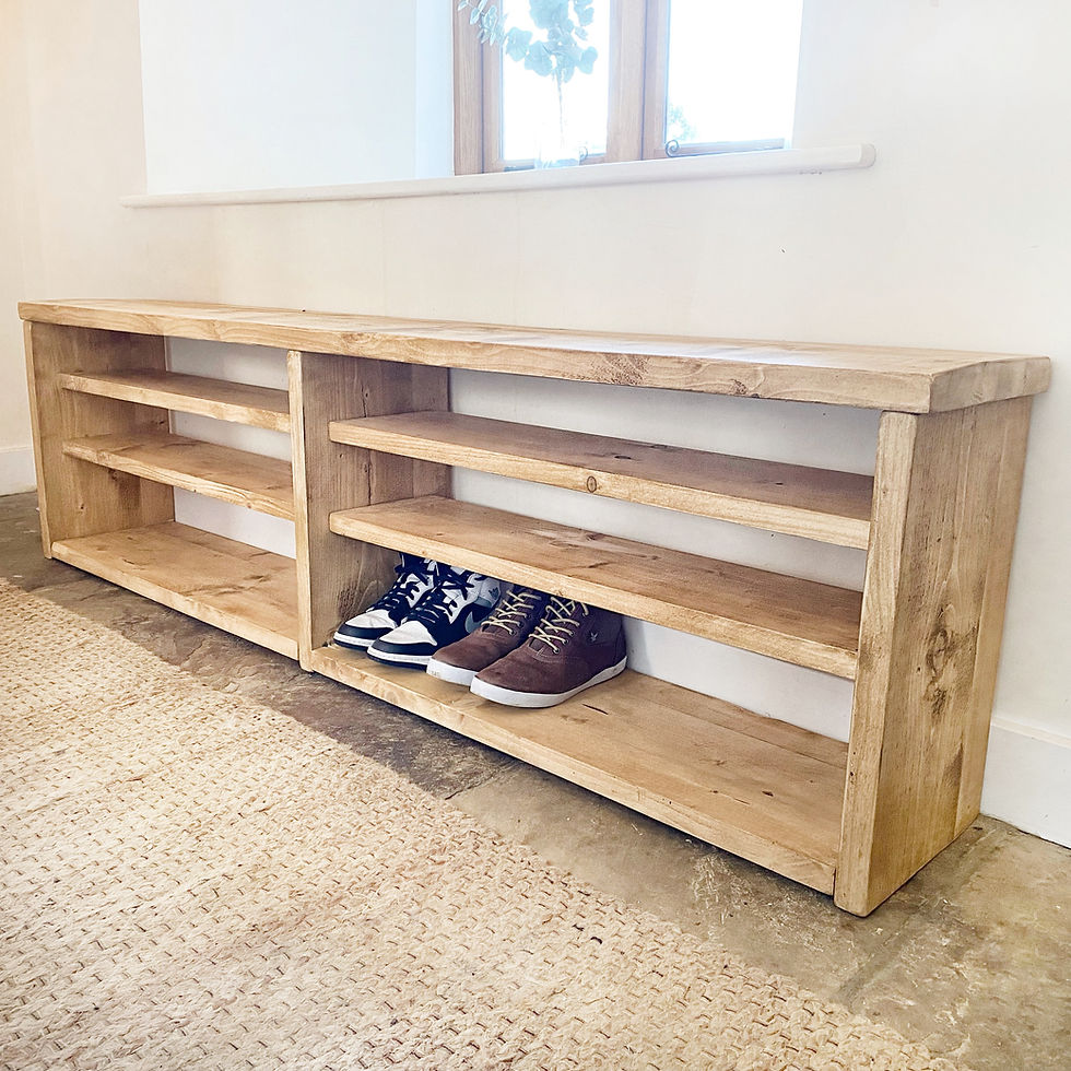 light brown shoe rack