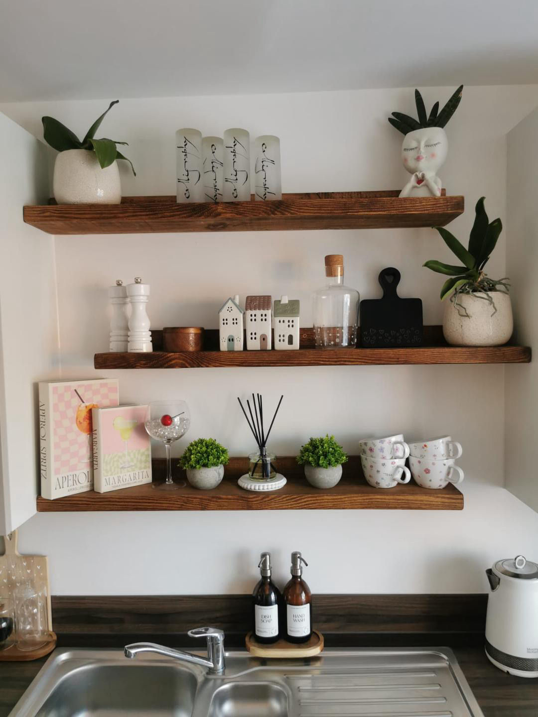 Set of 3 Chunky wooden shelves 14.5cm depth