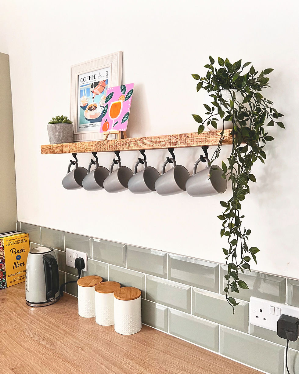 rustic pine cup shelf