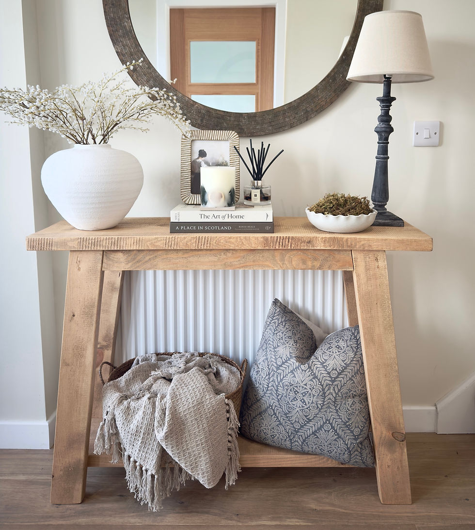 light oak console table