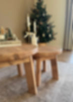 Rustic round wooden coffee tables