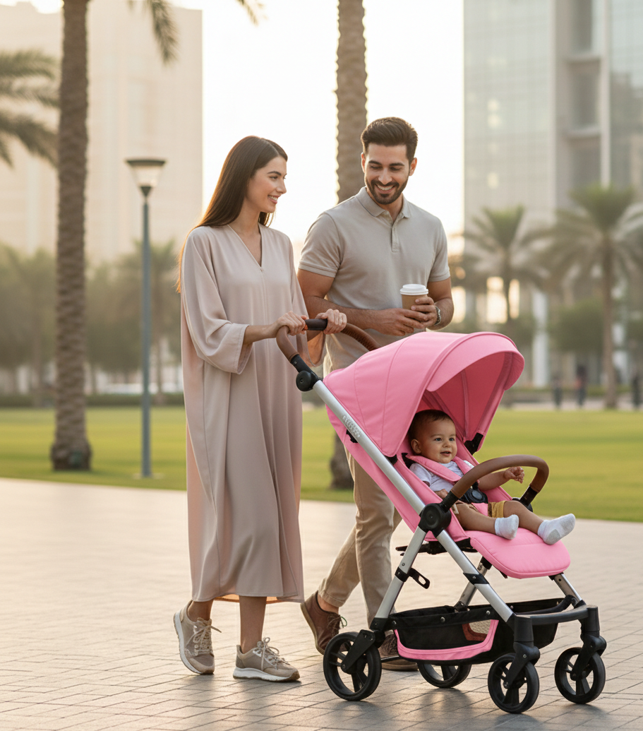 KidsUpp stroller folded compact – fits in airplane cabin overhead luggage UAE