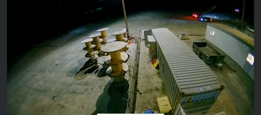 Security camera footage of suspicious activity at construction site