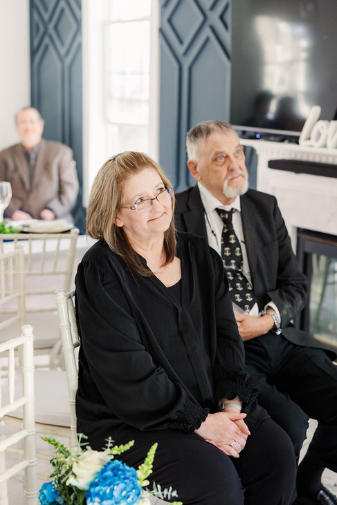 	14.	Guests reacting with joy during a small family wedding ceremony in Richmond