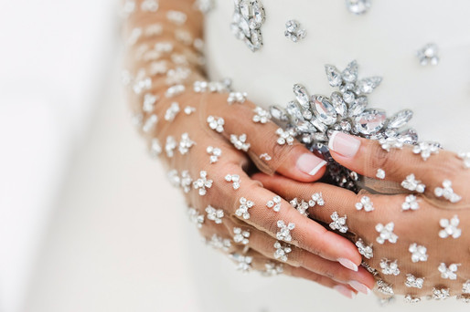 Wedding detail shots bride's nails photographed by Richmond Virginia wedding photographer