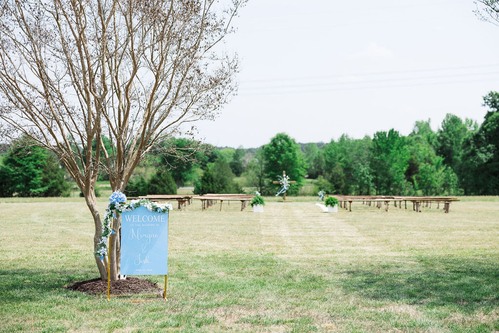 1. Outdoor ceremony space for Virginia countryside wedding at Foxrun Venue