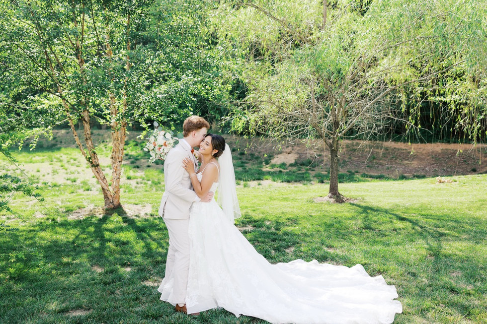 1. Bride and groom portraits under the trees at Antebellum of New Kent wedding