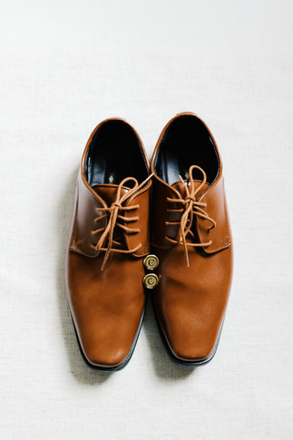 10. Brown groom shoes for champagne and copper Virginia wedding