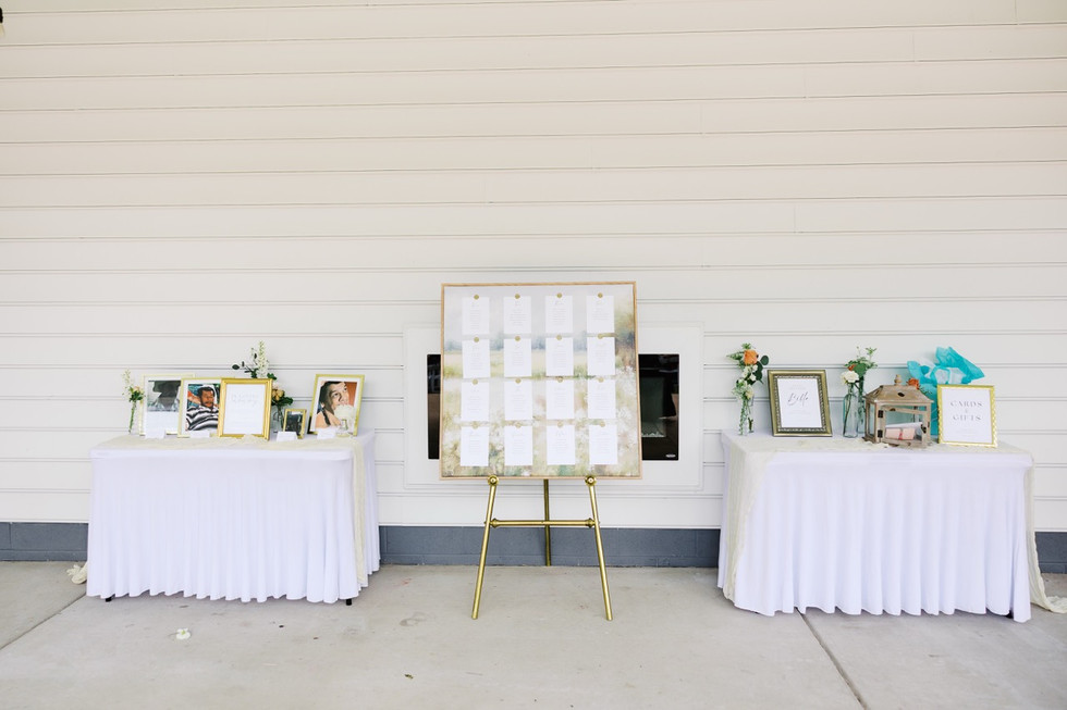 60. Wedding guestbook and card table at Antebellum of New Kent reception