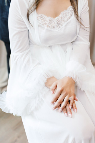 5. Bride showing engagement ring while getting ready at Antebellum of New Kent