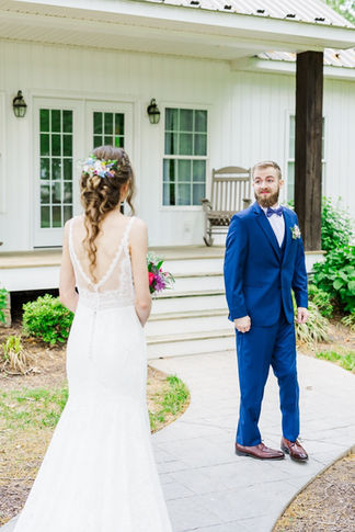 4. Bride and groom seeing each other for the first time