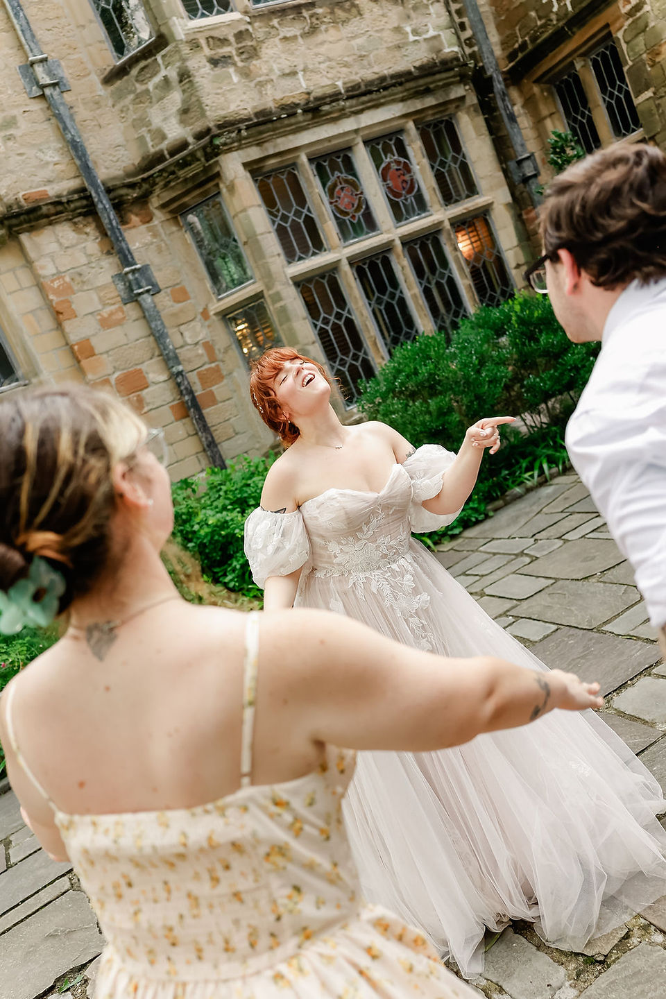 	7.	Guests twirling on the dance floor with laughter and movement