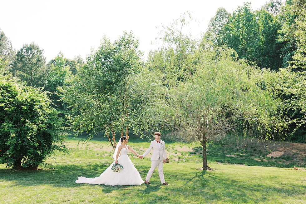 Barbara and Gustavo celebrating their romantic private residence spring wedding in Virginia with elegant poolside details and their golden retriever Fry
