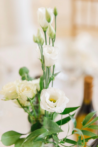Elegant table arrangements at Nyiela and Don’s wedding, photographed by a Richmond Virginia wedding photographer.