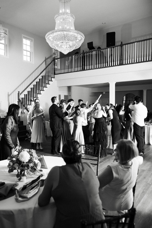 20. Black and white wedding reception celebration at Antebellum of New Kent