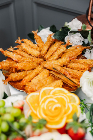 	11.	Crispy appetizers served family-style at an intimate winter wedding reception in Richmond