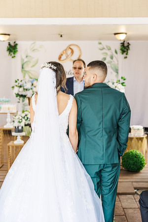 9. Bride and groom standing together at the altar during their Richmond VA elopement