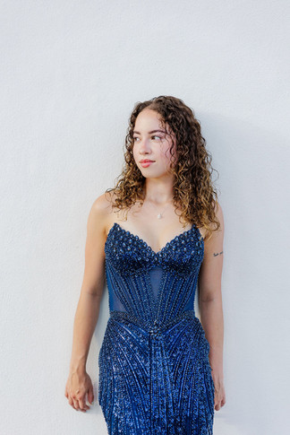 	9.	Editorial-style senior portrait in blue dress at Virginia Capitol — timeless and elegant.