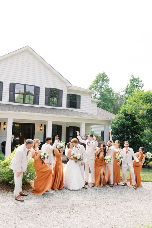 15. Full wedding party portraits at Antebellum of New Kent in Virginia