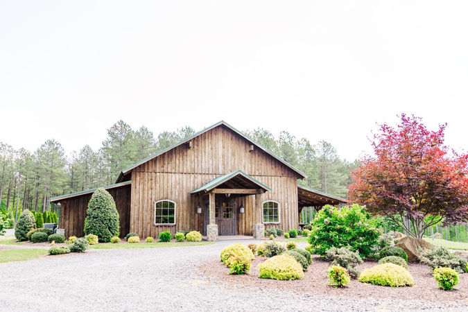 2. Rustic barn wedding venue exterior in Virginia