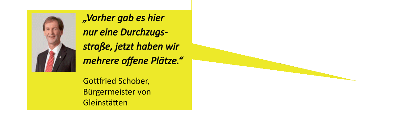 Zitat Bürgermeister Gleinstätten zu Begegnungszone