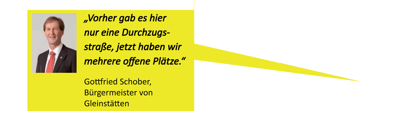 Erfahrung Gleinstätten, die 1.Begegnungszone in Österreich (Forschungsgesellschaft Mobilität - FGM) 