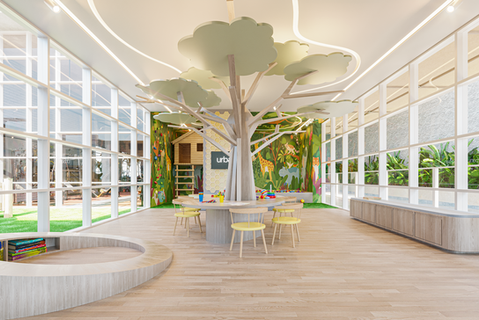 Renderização realista 3D  brinquedoteca, imagem 3d lançamento imobiliário