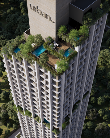 Renderização realista 3D, fachada, imagem 3d lançamento imobiliário