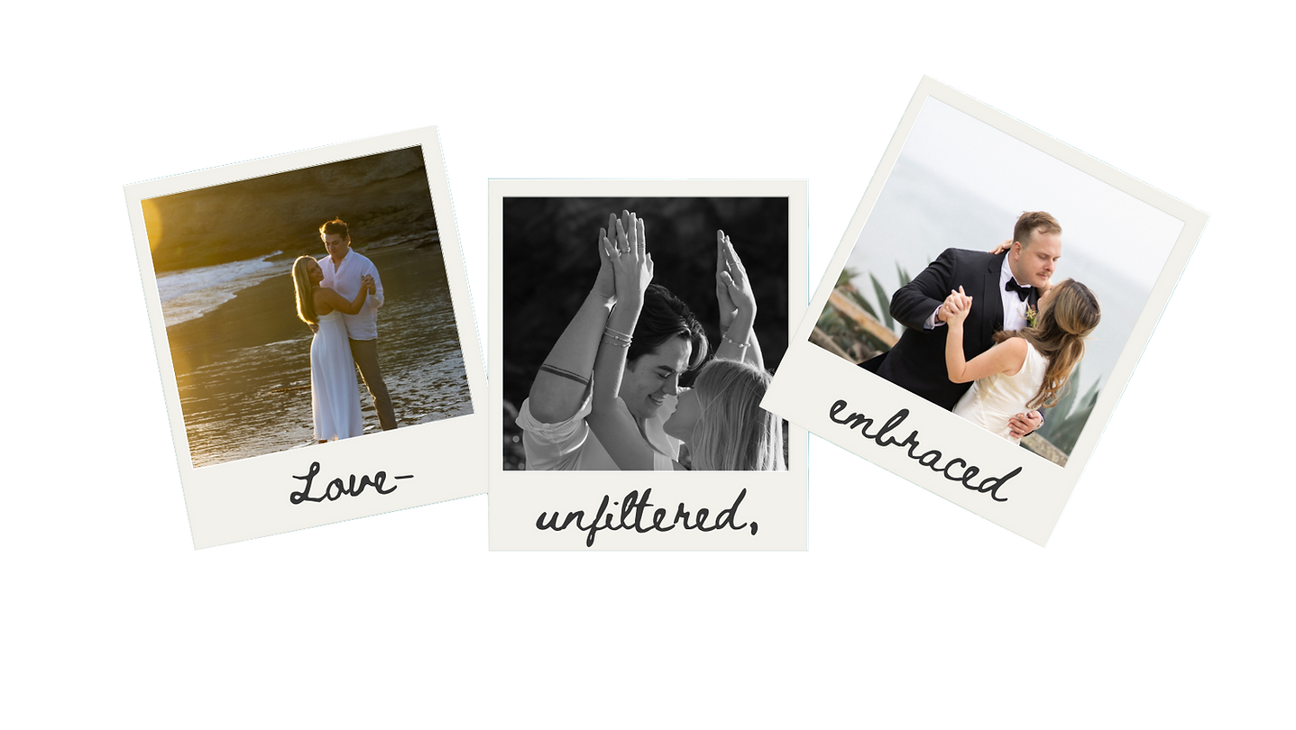 Polaroids and film photos of couples photography by wedding photographer