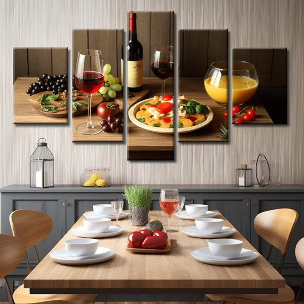 Restaurants Canvas Print with Wooden Frame