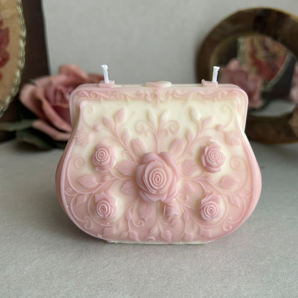 κερι αρωματικο / vintage handbag dusty pink