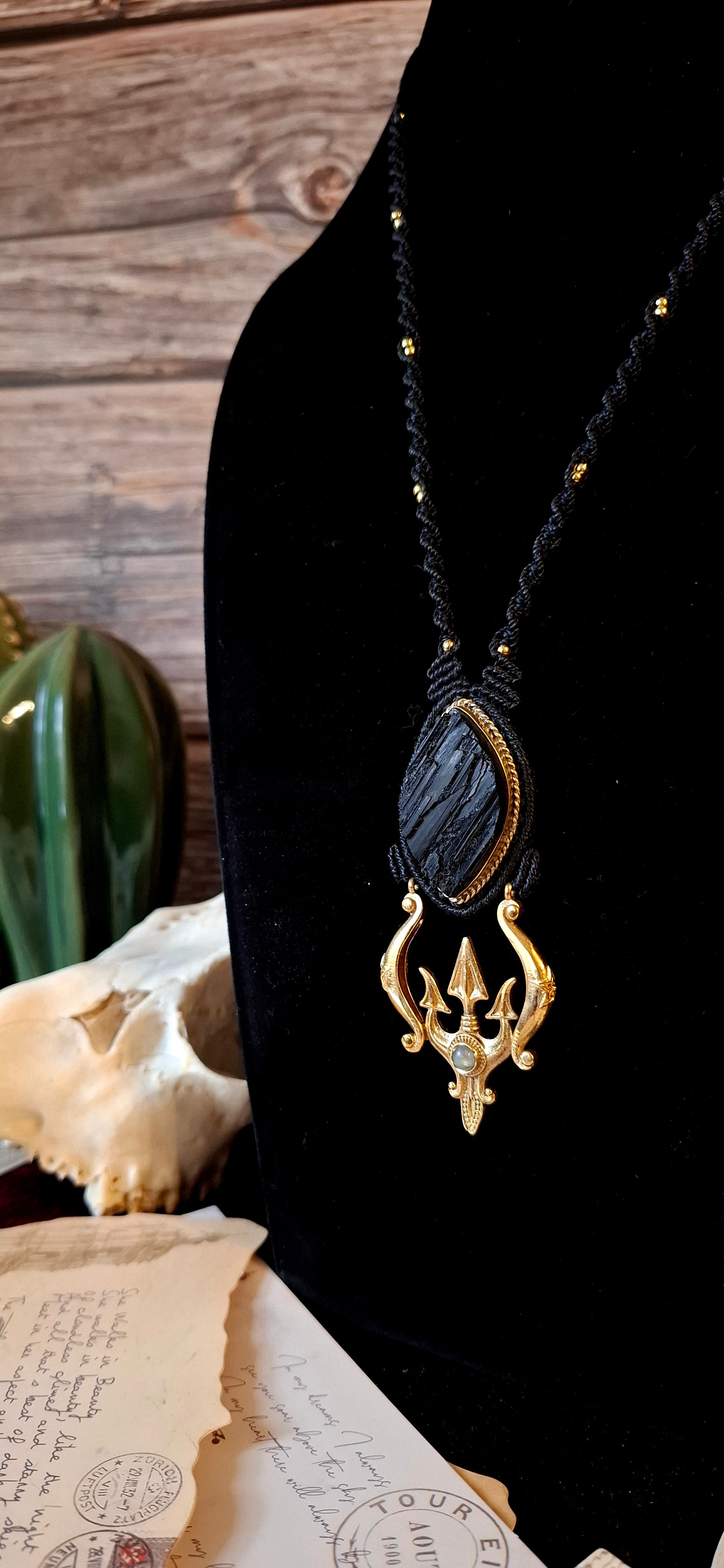 Sautoir Tourmaline Noire/Trident