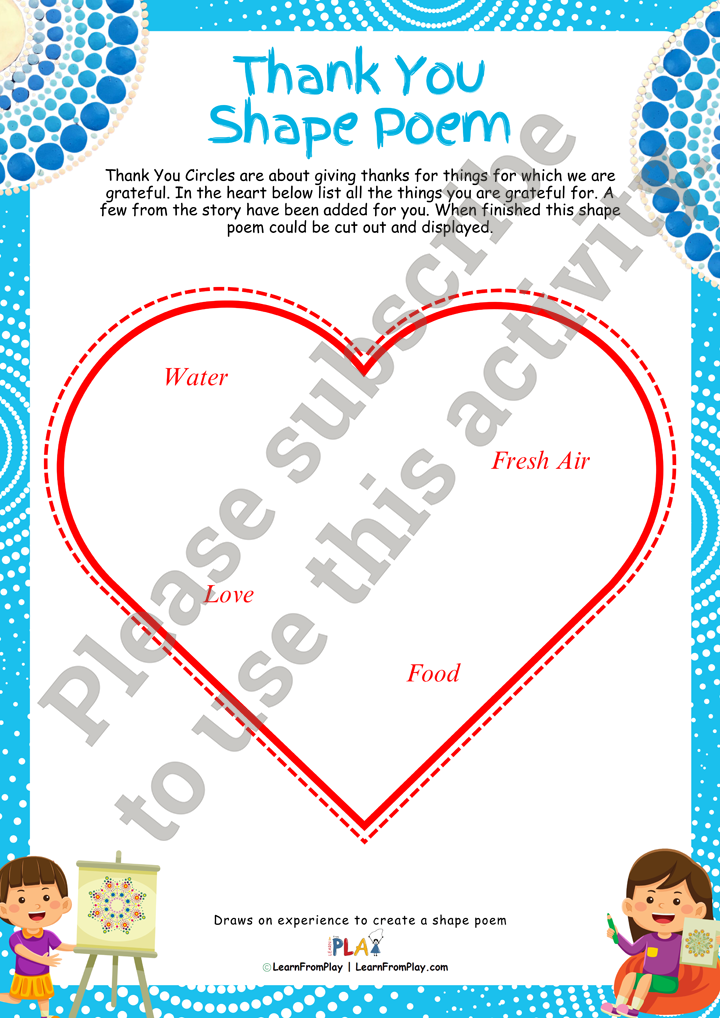Circles of Life - Thank You Shape Poem
