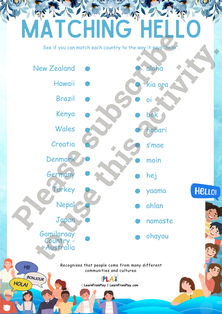 How Do You Say Hello - Matching Hello