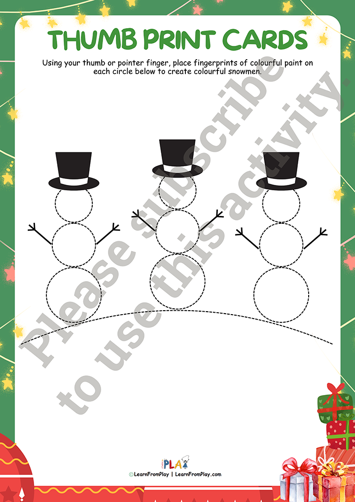Why I Love Christmas - Thumbprint Cards Snowman