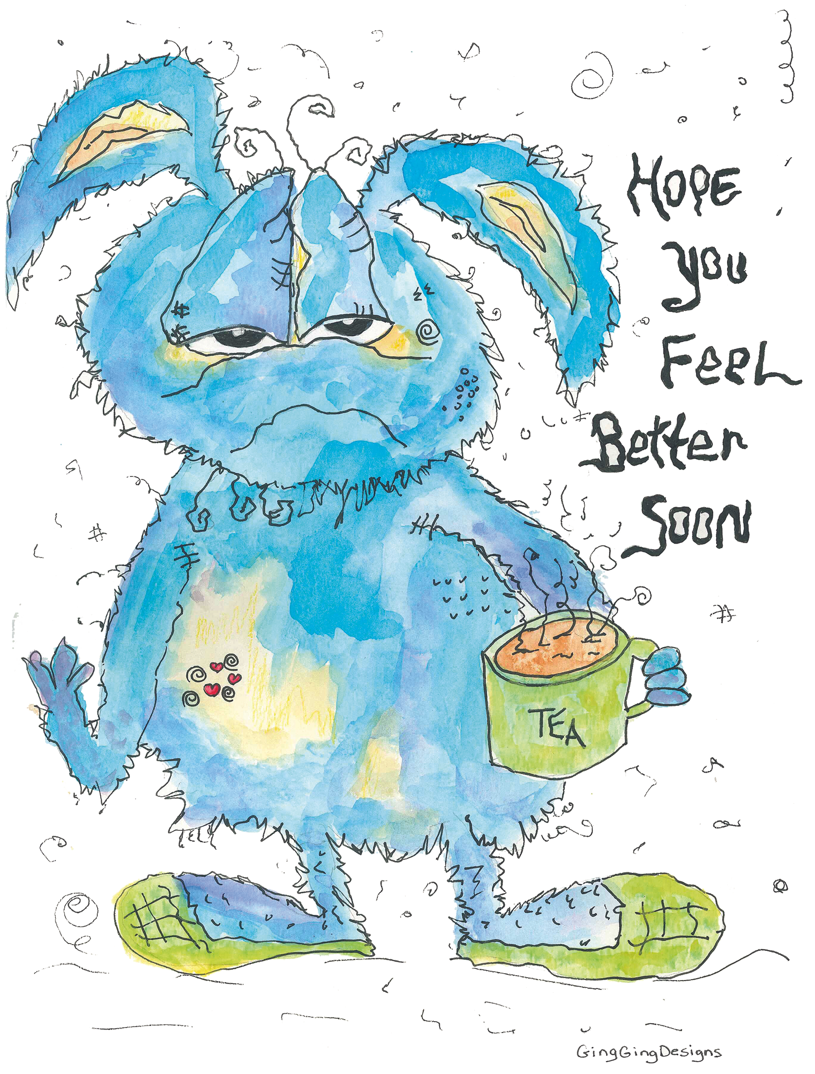 Get Well Monster Card